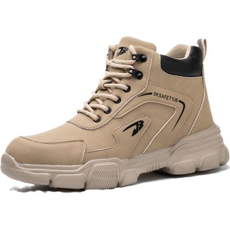 Bottes tactiques imperméables pour hommes, bottes à bout en acier avec semelle intérieure résistante aux perforations, bottes de travail à la cheville, bottes de combat antidérapantes-45 (1/5)