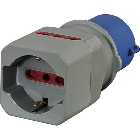 ADATTATORE INDUSTRIALE 220V Spina 2P+T16A-P.Schuko+2 10/16A (1/5)