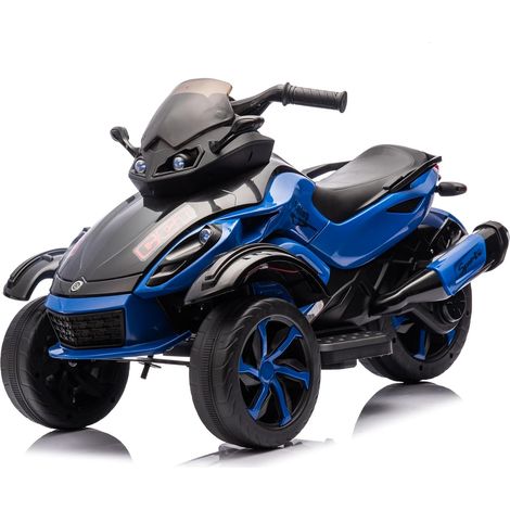 Quad Électrique Enfant 12V, Moteurs Doubles 45W, Musique, Lumières LED, Vitesse 6,4 km/h, Sans Télécommande, Pour 3-8 Ans, Bleu (1/5)
