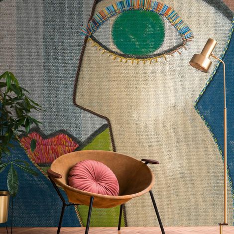 A.S. Creation Livingwalls Fototapete The Wall III 398901 Eine Rolle Ein Motiv 212 x 280 cm Bunt Blau Beige (1/4)