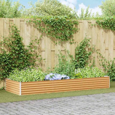 Hochbeet Hellbraun 290 x 100 x 36 cm Verzinkter Stahl