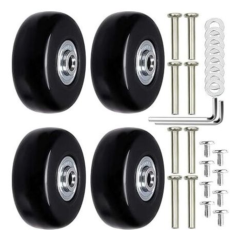 4 Pièces Roues de Remplacement pour Bagages Remplacement de Roue de Bagage Roues de Bagage Universelles Essieux et Roulettes de Bagages Roulettes de Remplacement Réparation Bagages Bagage (1/5)