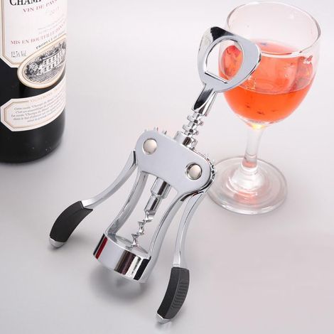 JSSEVN - Bottle Opener/Corkscrew/Fingered Bottle Opener for Uncorking Beer/Red Wine Bottles with Two Anti-Slip Levers (1/5)