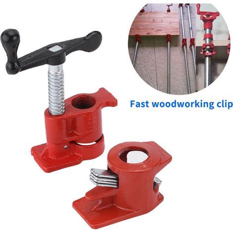 Screw clamp, 1/2" clamp, 4-point clamp, panel clamp, red, one piece (1/5)