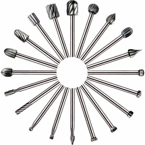 20 Pièces Frais HSS Outils Rotatifs Frais à Bois pour Dremel Bricolage, Travail du Bois et Gravure (1/4)