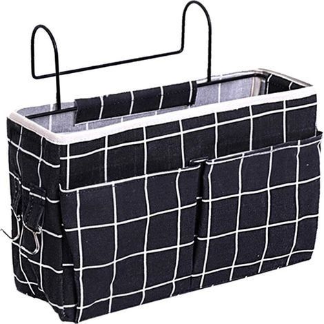 Waterproof Bedside Organizer Practical Hanging Storage Bag with 3 Pockets Wide Bed Organizer Bed Storage Pocket Bunk Bed Pocket Bedside Hanging Storage Basket- (1/5)
