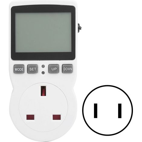 Prise thermostatique numérique avec sonde de température, programmateur horaire, régulation chauffage/rafraîchissement, 100-250V AC, prise US (1/5)
