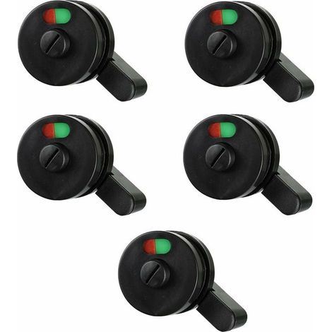 ZVD-Cloison Indiquant La Serrure De Porte Indicateur De Confidentialité Serrure De Porte De Toilette pour Salle De Bain Toilettes Toilettes Publiques Porte De SéParation , 5Pcs Noir - (1/4)