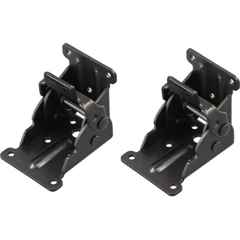 Lot de 2 charnières autobloquantes pour pieds de table rabattables, 0 - 90° (Noir), avec 20 vis (1/5)