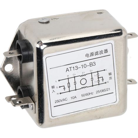 Filtre secteur anti-parasites CEM 250V 10A régulateur ligne aluminium (1/5)