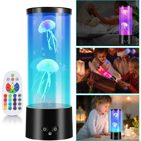 Wolketon LED Méduse Veilleuse Réservoir d'eau Lampe Lave RGB Lampe Méduse Chambre Artificielle