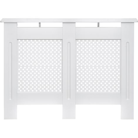 Cache-radiateur moderne en MDF pour la maison et le bureau, 111,5 x 82 x 19 cm, blanc