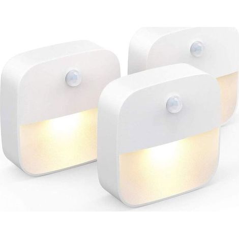 Veilleuse Led, Lampe de Nuit Murale avec Détecteur de Mouvement autocollante, Veilleuse Murale pour Salle de Bains, Chambre, Couloir, Blanc Chaud (1/5)