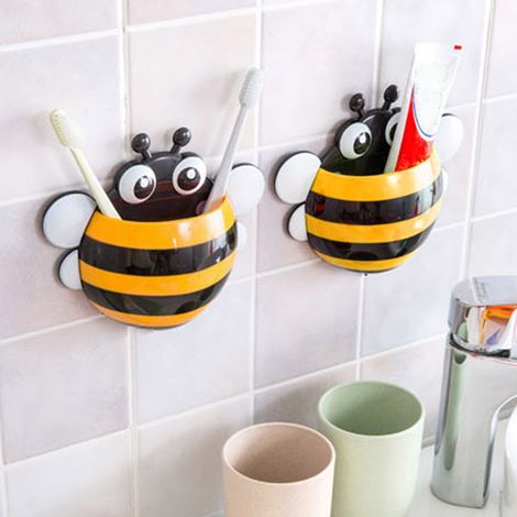 1 porte-brosse à dents mural, ventouse puissante, PP écologique, pour salle de bain, carrelage ou miroir (1/5)