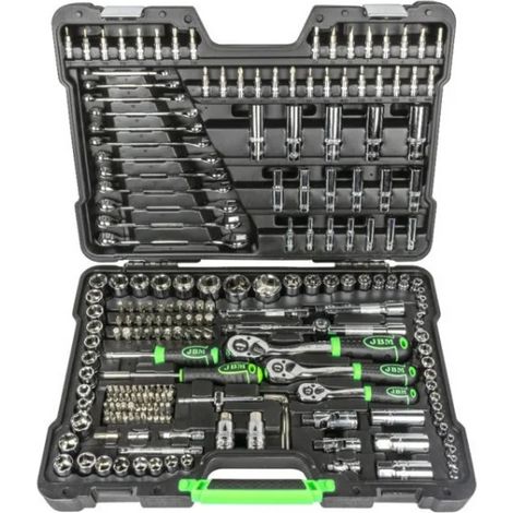 Coffret multi-outils 216 pièces – Douilles hexagonales chromées – Pour travaux de précision – JBM54045