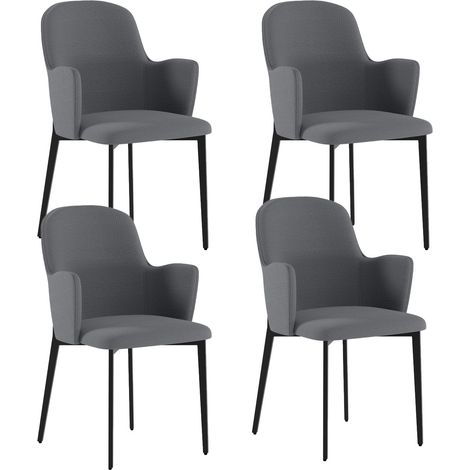 Set 4 Sedie Sophia 53,5x62,5x80 cm in Tessuto Easy-Clean Grigio Chiaro (1/5)
