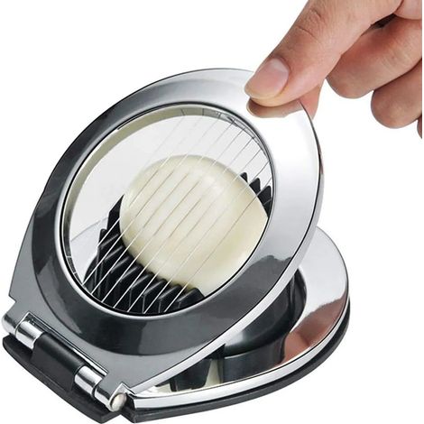 Coupe-œufs et séparateur d'œufs 2 en 1 – Ustensile de cuisine multifonction en acier inoxydable et ABS pour œufs, œufs de caille et œufs durs (1/5)
