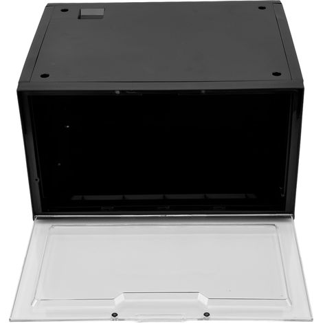 Lot de boîtes à chaussures transparentes renforcées AJ, boîte d'exposition LED à commande vocale magnétique, rangement PP empilable, noir (avec batterie intégrée) (1/5)