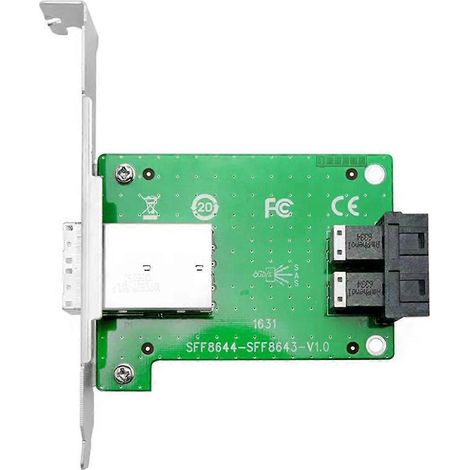 Carte d'extension 2 ports SFF-8644 vers SFF-8643, carte riser Mini SAS 6 Gbit/s pour disque dur 8 disques SAS//SSD. (1/5)