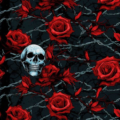 Tela decorativa para exteriores Oxford - Motivo de calavera I DX5022 (1/5)