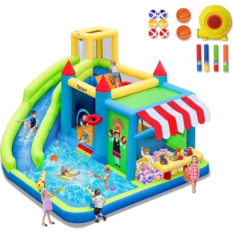 Inflatable Castle Child with Blower Inflatable Playground Adult Large Inflatable Castle Pool for Children 424 × 388 × 238 cm (1/5)