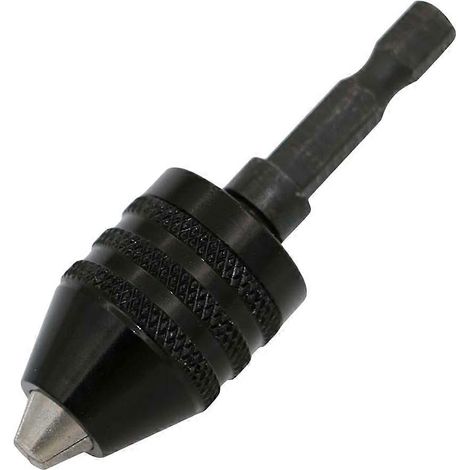 Adaptateur de perçage sans clé pour mini-perceuse, avec verrouillage automatique, compatible avec les forets de 0,3 à 8 mm (noir). (1/5)