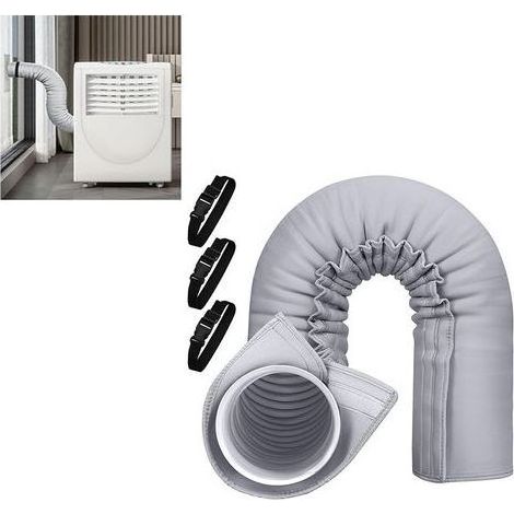 Kaelt - Manchon isolant pour tuyau de climatisation portable, cache-tuyau de climatisation gris, adapté aux kits d'isolation pour bouches d'aération de climatisation (1/4)