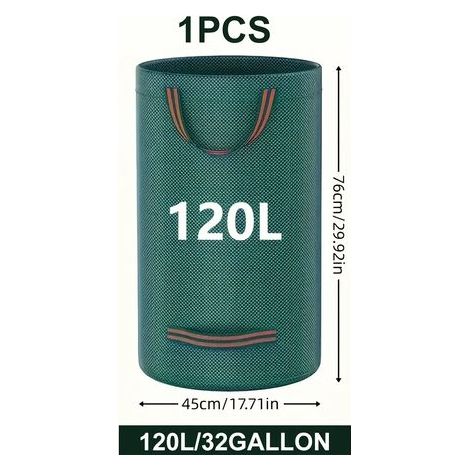 Hochleistungsfähige Gartenabfallsäcke aus Polypropylen (120 l) - Wiederverwendbare Säcke für Pflanzenreste und Laub, aus Industriegewebe mit Griffen. (1/4)