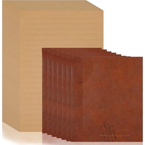 Set di 60 buste vintage, di cui 20 di colore marrone rossastro per lettere d'amore. (1/5)