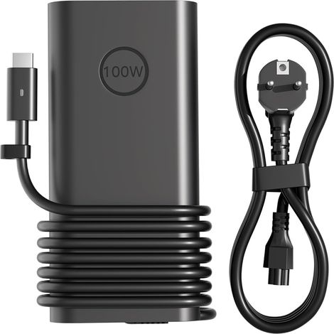 Chargeur secteur USB-C 100 W compatible avec Dell Pro Max/Rugged/Plus 14 16 Inspiron 14 16 Plus 7420 7430 Precision 3540 3541 5680 5690 5770 XPS 14 13 9440 Latitude 5501 5411 54220 1 551. 1 (1/5)