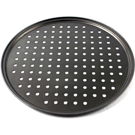 Moule à pizza perforé antiadhésif, cuisson facile, base solide, design ventilé, 30 cm, acier durable, libération rapide, fond stable, usage professionnel et domestique. (1/5)