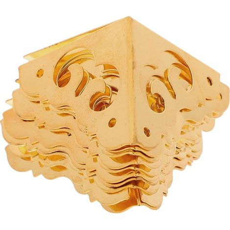 10 protège-coins décoratifs, jaune, style vintage, pour boîtes (1/5)