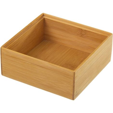 Rangement Organisateur Salle de Bain Bambou - 15x15x6.5cm (1/3)