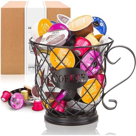 Panier Coffee Porte Capsule,Range capsules Dolce Gusto,Nespresso,Rangement Support Capsules Porte Dosette - Grande Capacité (1/4)