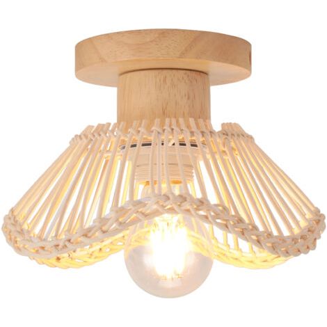 royaluxe- Plafonnier Moderne Lampe De Plafond En Osier Plafonnier Rétro Luminaire Plafonnier Intérieur Plafonnier en Rotin Tressé