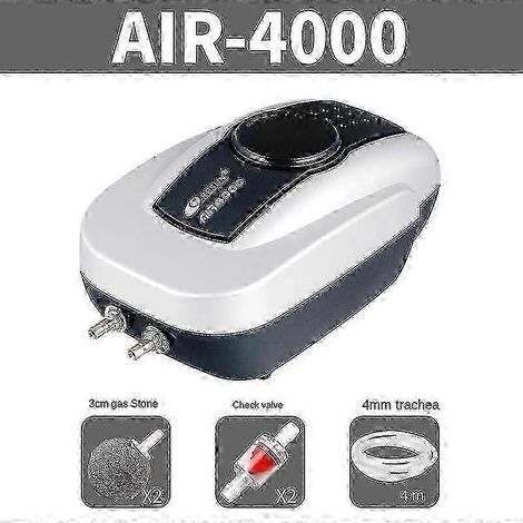 Ce kit de pompe d'aération convient aux bassins à carpes koï de moins de 3 800 litres. Il est équipé de tuyaux d'air à double sortie et de diffuseurs d'air pour augmenter efficacement l'aération de l' (1/4)