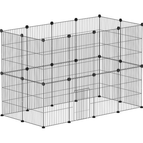 Recinto per conigli e piccoli animali in acciaio nero 120 x 60 x 80 cm con porta HOMVRA (1/5)