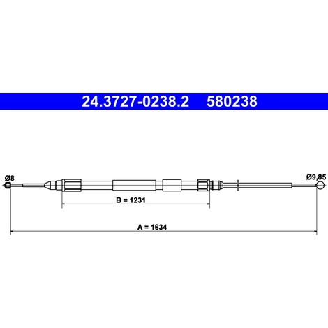 Tirette à câble, frein de stationnement ATE 24.3727-0238.2 BMW 34 40 3 400 796