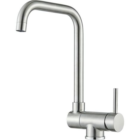Mitigeur Cuisine Rabattable, Robinet Cuisine Pliable Pivotant à 360° Pour, Robinet Cuisine Pliable Pour Fenêtre, Mitigeur Evier Cuisine En Acier Inoxydable 304 Brossé (Brossé) (1/5)