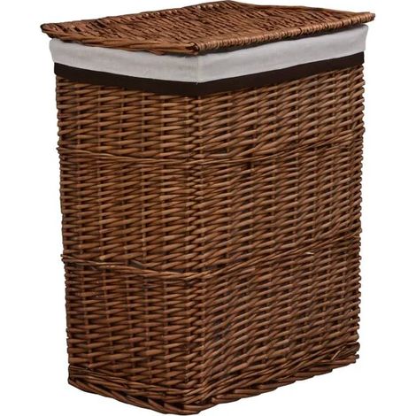 panier à linge en osier marron (1/5)