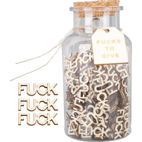 100 Pièces Mini Pots de Fucks en Bois - Lettres Drôles pour DIY, Scrapbooking, Cadeaux Anniversaire, Saint-Valentin, Noël (1/5)