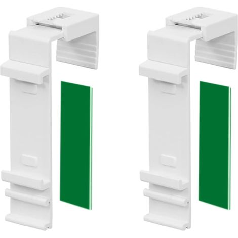 Set of 2 Long Double Roller Blind Clamping Brackets for Clamping and Gluing Without Drilling as Accessory or Spare Part for Hanging PVC Window Balcony Door (1/5)