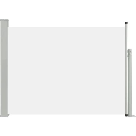Auvent paravent store brise-vue latéral rétractable de patio jardin terrasse balcon protection visuelle écran 100 x 500 cm crème