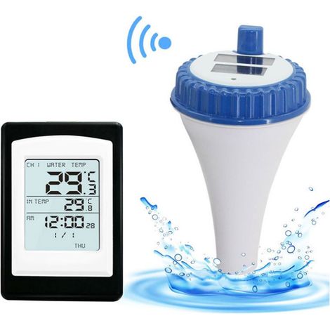 Leicht ablesbares, kabelloses, digitales Schwimmthermometer für Pools, ideal für Whirlpools, Aquarien und Eisbäder - (1/5)