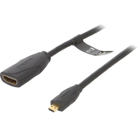 Cable HDMI 2.0 femelle micro HDMI prise male 4K 3D UHD 1m - Noir