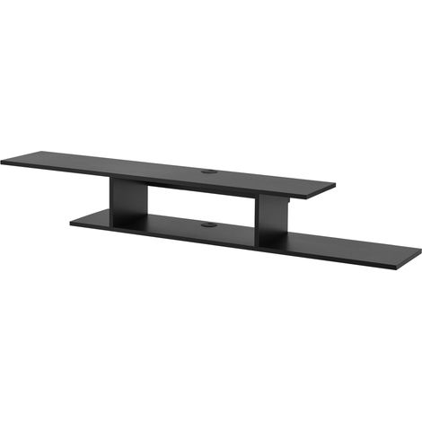 Scaffale design intramontabile soggiorno camera da letto mobile portaoggetti a parete per TV 21 x 150 x 25 cm nero 030011274