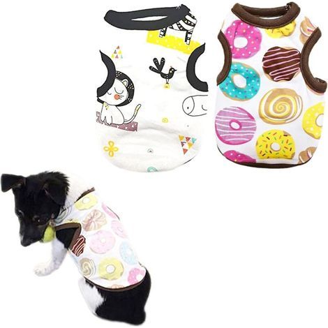 pair 2 chemises pour chien en coton PCS, grenouille + fraise (XS)-Fei Yu