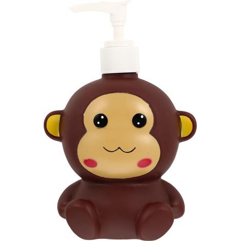 Distributeur De Lotion Cartoon Singe Pressé Bouteille Pour Shampooing Et Savon Avec Design Adorable Pour Salle De Bains Et Cuisine Conteneur Rechargeable (1/5)