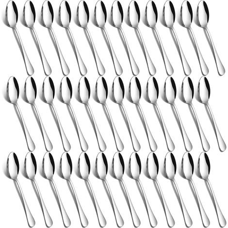 36 petite cuillère, set de cuillere a cafe inox (5,5"/14cm) ave-vaisselle, cuillères latte macchiato/espresso/petites/dessert pour maison/cuisine/restaurant (1/5)