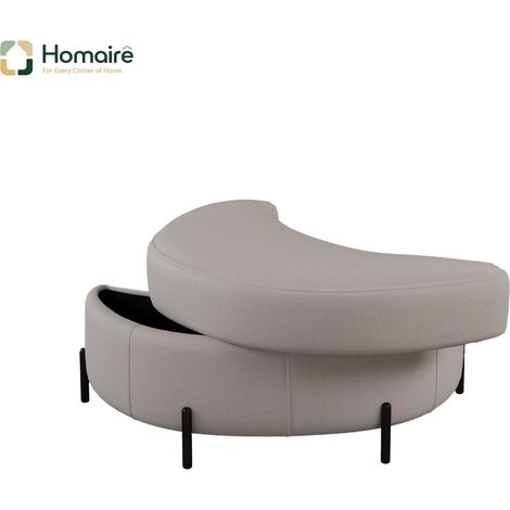 Hocker aus natürlichem Chenille 86 x 47,5 x 43 cm HOMAIRE (1/5)